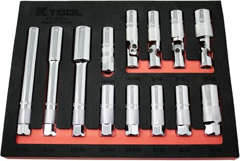 K Tool International Spark Plug Socket Set 13 Piece Magnetic 3/8 Inch in Saudi Arabia