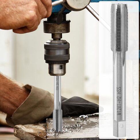 مجموعة إصلاح خيط قابس الإشعال، M10x1.0 Bolt M12x1.0 Tap طقم إصلاح من الفولاذ المقاوم للصدأ لأدوات إصلاح رأس أسطوانة محرك السيارات (اللون: فضي) in Kuwait