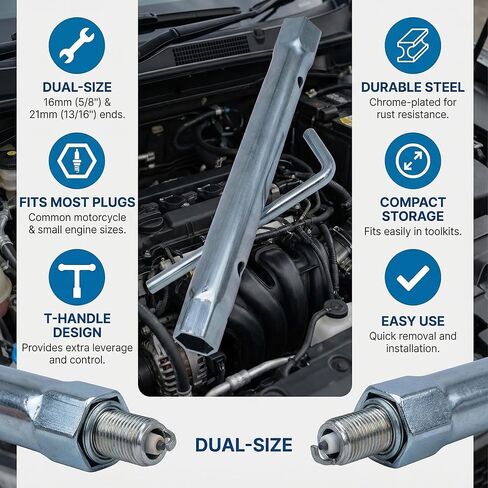 19576S 5/8" & 13/16" Spark Plug Wrench, 8-Inch Replaces 19374S/19374/690966/19576, Fits Many Briggs & Stratton Engine Series,1 Pack in Kuwait