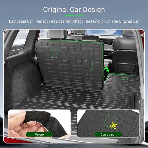 حصيرة مسند الظهر xipoqix Cargo Liner متوافقة مع 2011-2021 Jeep Grand Cherokee Cargo Mat TPE استبدال واقي المقعد الخلفي لملحقات Jeep Grand Cherokee 2011-2021 (حصيرة صندوق السيارة + حصيرة مسند الظهر) in Kuwait