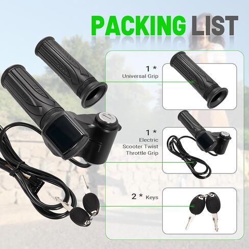 leaptrend Throttle 36V Fit for Hoverfly Z5 & Gotrax Flex Electric Scooter with LCD Display/Switch/2 Keys, E-Scooter Twist Accelerator Handle Grip Set w/Battery Display Power Lock Light Switch, 6-Pin in Kuwait