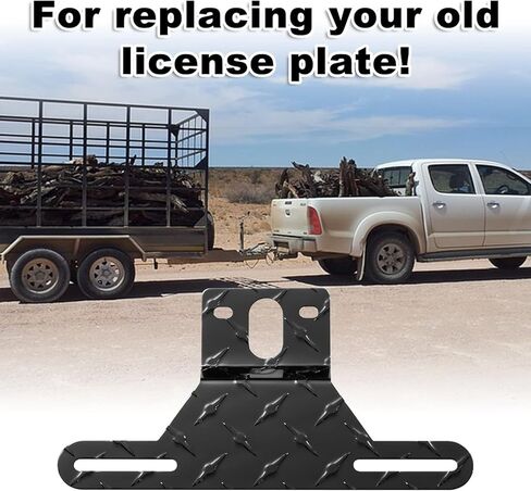 Trailer License Plate Holder Aluminum Heavy-Duty Bracket Holder Trailer License Plate Bracket Frame for Trucks Trailers RVs Boats 1 Pack Universal License Plates with Mounting Screws Caps（Black） in Saudi Arabia