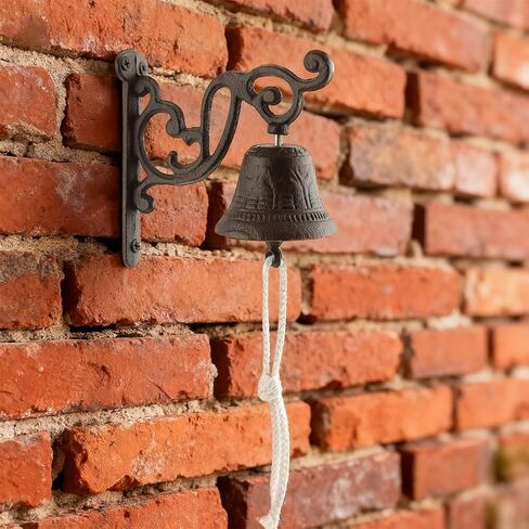 Outdoor Dinner Hanging Bell‌, Antique Cast Iron Bell Wall Mounted – Vintage Farmhouse & Garden Doorbell for Outside Front Door Garden Home Decor in Saudi Arabia