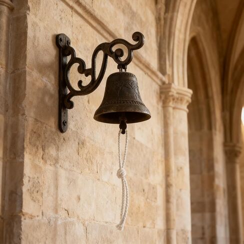 Outdoor Dinner Hanging Bell‌, Antique Cast Iron Bell Wall Mounted – Vintage Farmhouse & Garden Doorbell for Outside Front Door Garden Home Decor in Saudi Arabia