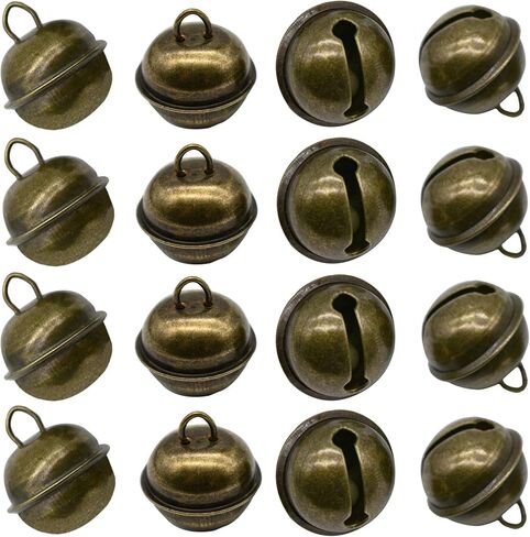 40 PCS Vintage Jingle Bell 1 Inches Antique Decorative Tone Copper Bell for Door Bell Wedding Christmas Tree Crafts Hallowmas Decoration in Saudi Arabia