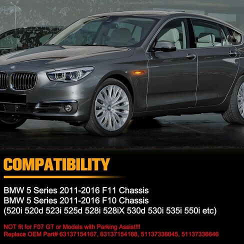 Gempro 2 قطعة كهرمان متسلسل LED علامة جانبية بدوره إشارة ضوء لسيارات BMW 1 3 5 سلسلة E81 E82 E87 E88 E90 E91 E92 E93 E60 E61، نمط عدسة دخان أسود in Saudi Arabia