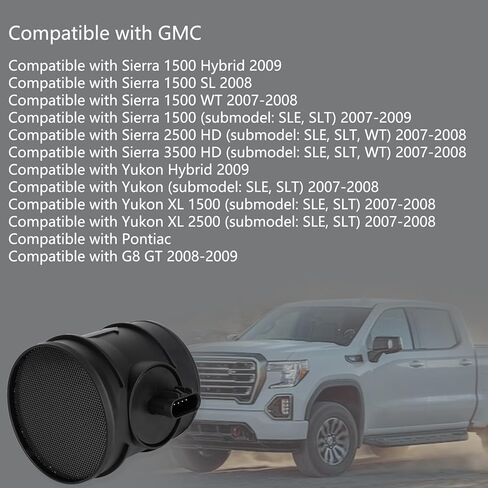 2451149 مقياس مستشعر تدفق الهواء الشامل متوافق مع 2007-2009 أفالانش يوكون تاهو سييرا سيلفرادو سوبربان 1500 2500 3500 يستبدل # 2451149 MA198 7410146 5S8048 15900023 in Kuwait