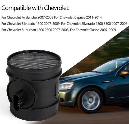 2451149 مقياس مستشعر تدفق الهواء الشامل متوافق مع 2007-2009 أفالانش يوكون تاهو سييرا سيلفرادو سوبربان 1500 2500 3500 يستبدل # 2451149 MA198 7410146 5S8048 15900023 in Kuwait