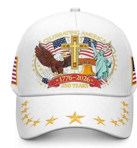 قبعة بيسبول منقوشة للذكرى السنوية الـ 250 للولايات المتحدة الأمريكية للرجال والنساء in Kuwait