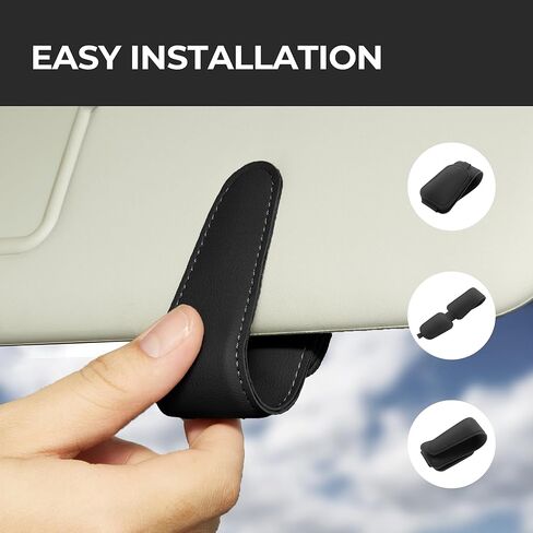 Sunglass Holder for Car Visor 2 Pack, Double Magnetic Leather Sunglasses Holder Clip, Universal for Car SUV Truck in Saudi Arabia