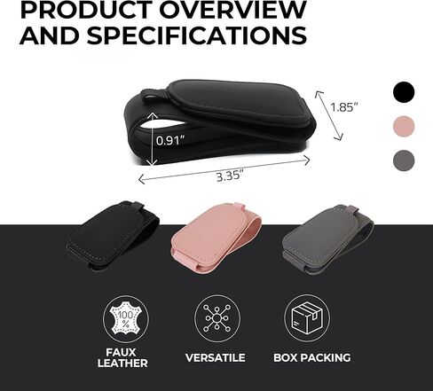 Sunglass Holder for Car Visor 2 Pack, Double Magnetic Leather Sunglasses Holder Clip, Universal for Car SUV Truck in Saudi Arabia