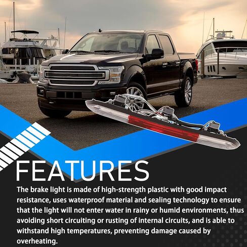 Rear Center Third Brake Light High Mount Stop Lamp Compatible With 2015-2022 Ford F150 Lobo F250 F350 F450 F550 Super Duty Replaces FL3Z-13A613-A FL3Z-13A613-C FL34-13A613-AM FL34-13A613-AK in Saudi Arabia