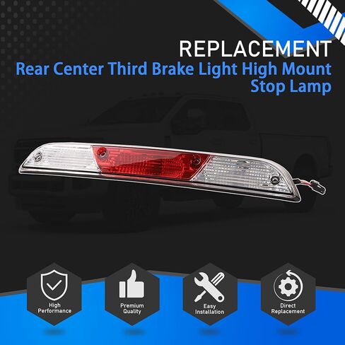 Rear Center Third Brake Light High Mount Stop Lamp Compatible With 2015-2022 Ford F150 Lobo F250 F350 F450 F550 Super Duty Replaces FL3Z-13A613-A FL3Z-13A613-C FL34-13A613-AM FL34-13A613-AK in Saudi Arabia