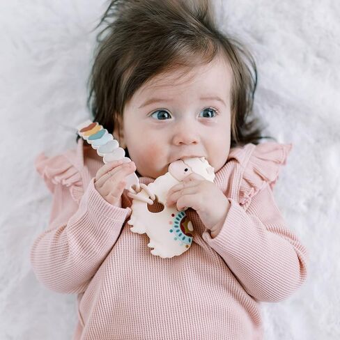 مجموعة عضاضة وحامل من السيليكون من لولو لوليبوب لتسنين الأطفال الأولاد والبنات - قوس قزح ديزي in Kuwait