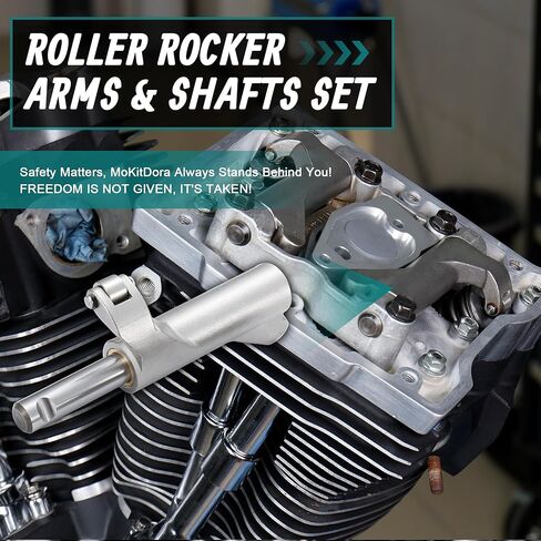 MoKitDora Roller Rocker Arms Shafts Set for Harley 1984-2017 EVO Twin Cam Big Twin 1986-2024 Sportster XL Dyna Softail Touring in Saudi Arabia