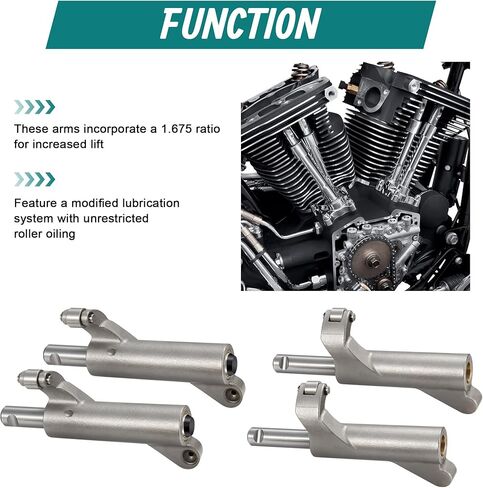 MoKitDora Roller Rocker Arms Shafts Set for Harley 1984-2017 EVO Twin Cam Big Twin 1986-2024 Sportster XL Dyna Softail Touring in Saudi Arabia