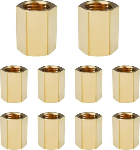 10 PCS Brake Line Fitting Kit, Rustproof Brass Inverted Flares Nuts for 3/16" Brake Line Tube, 3/8-24 UNF Inverted Flare Fittings Assortment for Vehicle Brake System Repair (1/4" Fittings) in Saudi Arabia