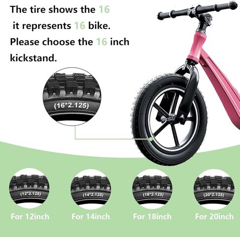 Bike Kickstand 12 16 inch Wheel,Adjustable Rear Mount Bicycle Kickstands,Universal Child Kick Stand for 12"-16" Wheel (Kickstand for 12 16 inch Kids Bike) in Saudi Arabia