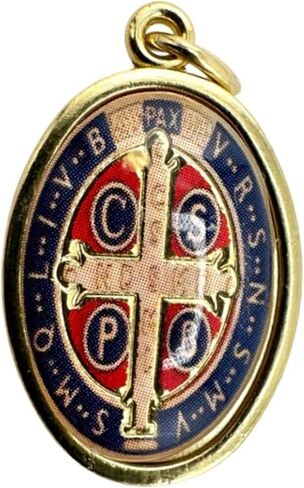 Westmon Works St Benedict Medal Set 7/8 Inch Italian Metal and Enamel Saint Medallion with USA Made Laminated Holy Card Protection from Evil Prayer Pack in Saudi Arabia