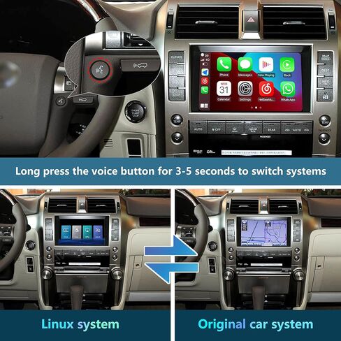 Linux System for Lexus GX460 2009 2010 2011 2012 2013 CarPlay Android Auto Mirror Link Support for Original Car Radio Function Reverse Camera Free Switching with OEM System in Saudi Arabia