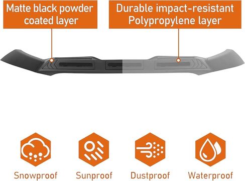 Hooke Road Ranger Hood Protector Stone Guard Bug Deflector with Amber Lights for Ford Ranger 2019 2020 2021 2022 2023 in Saudi Arabia