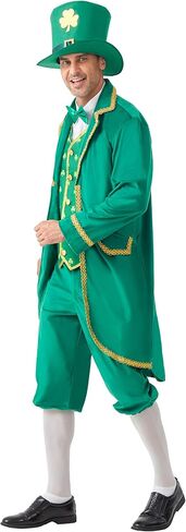 Leprechaun Costume for Men, Deluxe Men’s St Patricks Day Adult Outfit, St. Patrick’s Irish Green Lucky Cosplay Suit in Kuwait