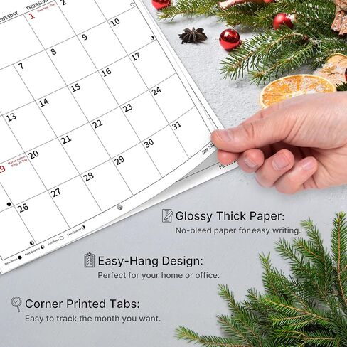 2026 Wall Calendar, 2026 Pathways Calendar, 12 Months from Jan 2026 - Dec 2026, 12" x 24" Open, Thick Paper, Hanging Holes, Large Blocks, Moon Phases, Holidays, Gifts for Planning or Organizing in Saudi Arabia