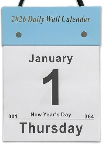 تقويم حائط 2026 - تقويم حائط 2026 صفحة في اليوم، 6.5 بوصة × 8.6 بوصة، تقويم 2026 مع فتحة تعليق، تواريخ واضحة كبيرة، علامات العطلات، تقويم 2026 للمنزل والمكتب - أزرق in Kuwait