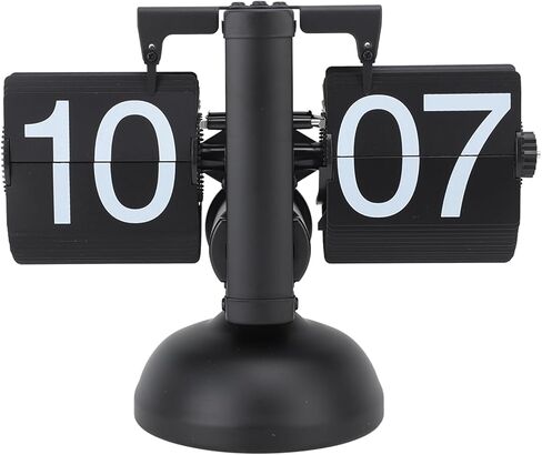 Folding Clock, Large Number, Battery Operation, 304 Stainless Steel, Table Top, Retro Folding Watch for Home, Office, 24 Hours (All Black) in Kuwait