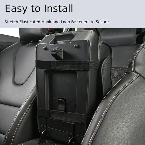Arm Rest Cover for Car, Microfiber Leather Car Center Console Cover with 2 Storage Bags, 2 Cup Holders and a Tissue Box, Universal Car Console Covers Accessories, Black in Saudi Arabia