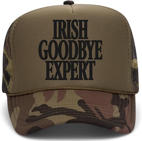 Irish Goodbye Expert Vintage Trucker Hat | Premium Snapback Hat for Men & Women in Saudi Arabia