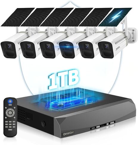 《 Two-Way Audio & Truly Wireles》 Outdoor Solar Powered Rechargeable Battery Camera, Surveillance WiFi Camera with Solar Panel, Security Home IP Camera, PIR Motion Detection, Waterproof, Night Vision in Kuwait
