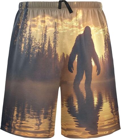Sasquatch Dusk Men's Sleep Shorts Pajama Pants with Side Pockets Elastic Waistband Drawstring S in Saudi Arabia