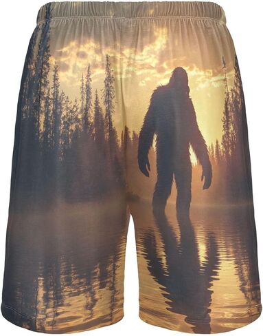 Sasquatch Dusk Men's Sleep Shorts Pajama Pants with Side Pockets Elastic Waistband Drawstring S in Saudi Arabia