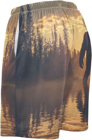 Sasquatch Dusk Men's Sleep Shorts Pajama Pants with Side Pockets Elastic Waistband Drawstring S in Saudi Arabia