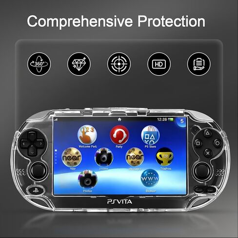 حافظة واقية شفافة لجهاز PS Vita 1000 - غطاء صلب شفاف من البولي كربونات مع فيلم واقي للشاشة الأمامية - متوافق مع PlayStation Vita 1000 فقط in Kuwait