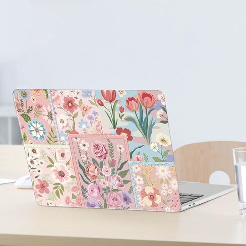 حافظة MOSISO متوافقة مع جهاز MacBook Pro 13 بوصة M2 2025، 2024، 2023، 2022-2016 A2338 M1 A2251 A2289 A2159 A1989 A1708 A1706، حافظة صلبة من البلاستيك على شكل زهور مقسمة وغطاء لوحة مفاتيح وفيلم شاشة، وردي in Kuwait