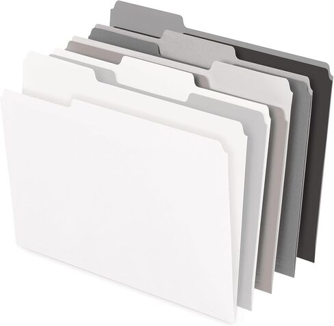 Office Depot® Brand File Folders, 1/3 Cut, Letter Size, Assorted Grayscale Colors, Box of 100 Folders in Saudi Arabia