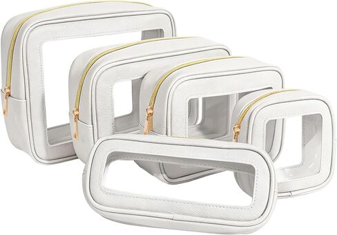 5Pcs Diaper Bag Organizer Pouch Set, Waterproof Travel Clear Makeup Bag Set for Women Small Toiletry Bag Travel Packing Organizer Bags Cosmetic Case with Zipper Compact Car Organizer Bag (Pink Set) in Kuwait