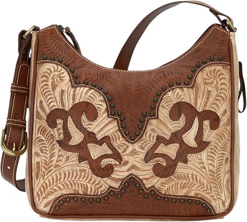 American West Annie's Secret Hobo Bag, Distressed Charcoal/Denim Blue, One Size in Kuwait
