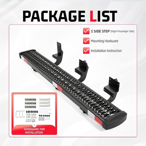 55-1/2" x 7-1/4" Side Step Right Compatible with 2015-2025 Ford Transit 150/250/350 Step Plates Grip Step Sliding Door Running Board Kit Cargo Van Step Powder Coated Steel Black Passenger Side in Saudi Arabia