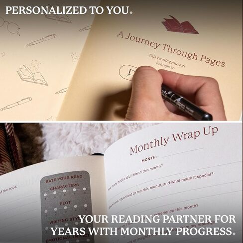 Dingbats* مجلة قراءة لمحبي الكتب - متتبع كتب بغلاف مقوى من الورق السميك لتسجيل القراءات والاقتباسات والتأملات، مع إغلاق مرن، وحلقة قلم وإشارات مرجعية للقراءة المنظمة in Kuwait