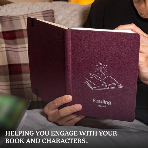 Dingbats* مجلة قراءة لمحبي الكتب - متتبع كتب بغلاف مقوى من الورق السميك لتسجيل القراءات والاقتباسات والتأملات، مع إغلاق مرن، وحلقة قلم وإشارات مرجعية للقراءة المنظمة in Kuwait