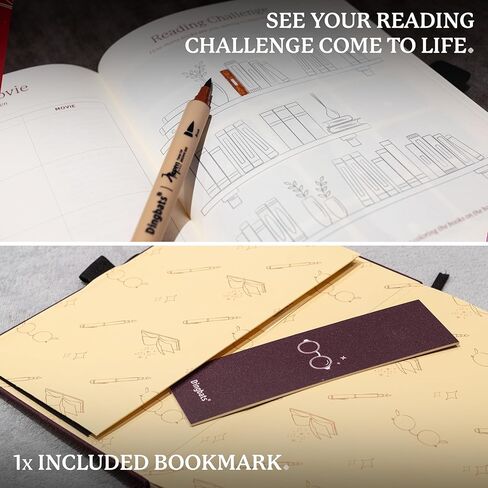 Dingbats* مجلة قراءة لمحبي الكتب - متتبع كتب بغلاف مقوى من الورق السميك لتسجيل القراءات والاقتباسات والتأملات، مع إغلاق مرن، وحلقة قلم وإشارات مرجعية للقراءة المنظمة in Kuwait