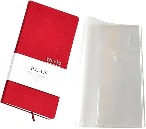 Undated Weeks Planner Notebook Schedule Organizer Agenda Year Month Week Plan A6 Notebooks(Red with cover) in Saudi Arabia