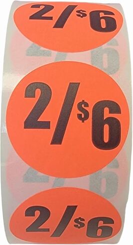 Labels and More 2/$6 Discount Pricing Labels 1.5" Red Sale Stickers, 1000 PCS Self-Adhesive Retail Price Tags in Saudi Arabia