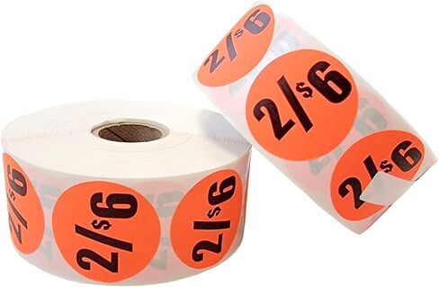 Labels and More 2/$6 Discount Pricing Labels 1.5" Red Sale Stickers, 1000 PCS Self-Adhesive Retail Price Tags in Saudi Arabia