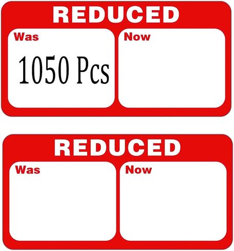 1050 Pcs Reduced Price Labels 1.97x0.98 inch Business Retail Discount Price Reduction Stickers Clearance Merchandising Sale Labels of Shop Butchers Bakers Market Seller in Saudi Arabia