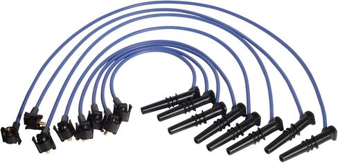 ENA Set of 2 Ignition Coil with 8 Platinum Spark Plug and Blue Wire Set Compatible with Lincoln Mark VIII 4.6L V8 Replacement for FD487 in Saudi Arabia
