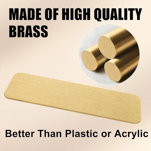 لوحة اسم منقوشة مخصصة، لوحة إطار من النحاس الصلب المصقول مخصصة مع دعامة لاصقة أو براغي لملصق الاسم أو العلامة الفنية، 3 بوصة عرض × 1 بوصة ارتفاع in Kuwait